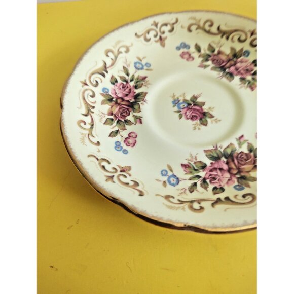 VINTAGE Paragon Bone China Cup & Saucer Set Antique Series Tapestry Rose 1950's - Picture 9 of 12